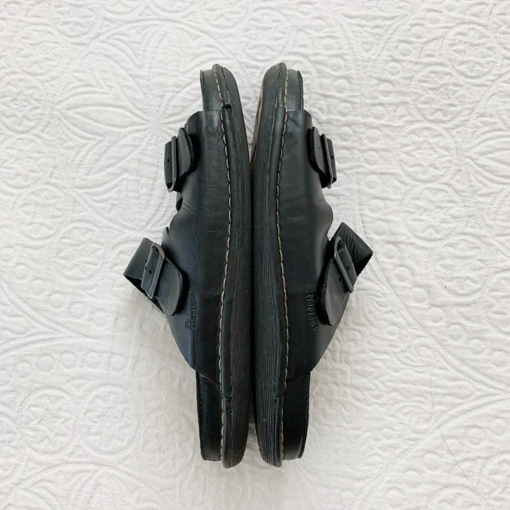 Dr. Martens Men's Leather‎ Double Strap Slide Sandals, Black